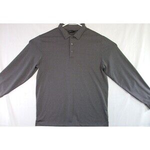 Walter Hagen Essentials Polo Shirt Men's Medium Gray Long-Sleeve Casual Golf